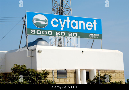 CYTANET der größten Internet Service Provider auf dem östlichen Mittelmeer Insel Zypern EU Kommunikation mast Stockfoto