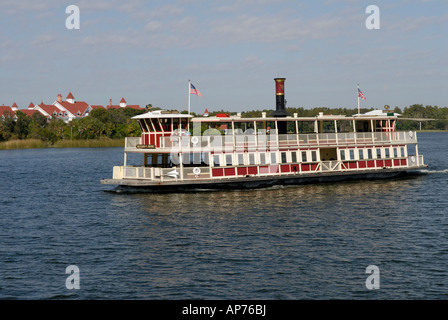 Walt Disney World, Orlando, Riverboat Eingang zum Magic Kingdom Stockfoto