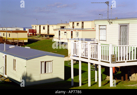 Mobilheime auf einem großen Grundstück in der Nähe von Filey in North Yorkshire England Stockfoto