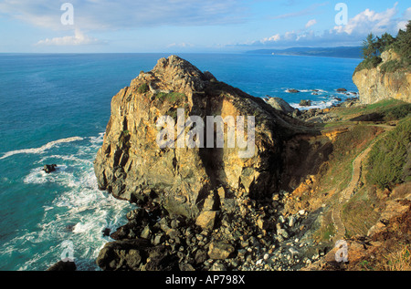 Am Nachmittag Licht auf Hochzeit Rock und Pfad führt hinunter der Strand-Patricks's Point State Park Humboldt County Kalifornien Stockfoto