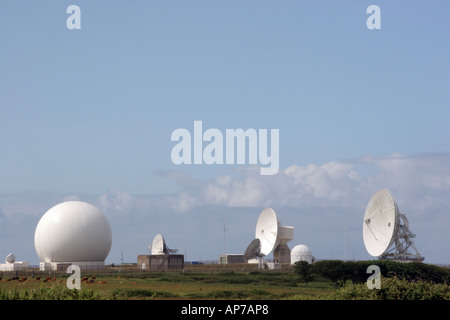 Satellitenkommunikation nördlich von Bude in Cornwall Stockfoto