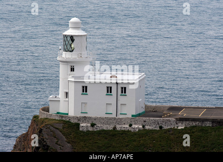 Der Leuchtturm am Hartland Point in North West Devon Stockfoto