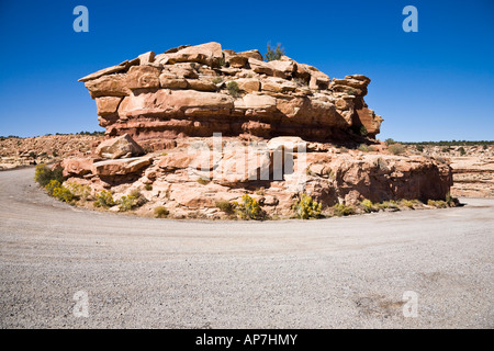 Wendung der Moki Dugway ins Tal der Götter in Utah, USA Stockfoto