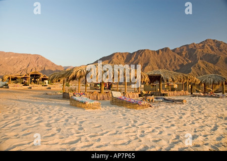 Günstige Unterkunft am Strand zwischen Nuweiba und Taba, Golf von Aqaba, Rotes Meer. DSC 4779 Stockfoto