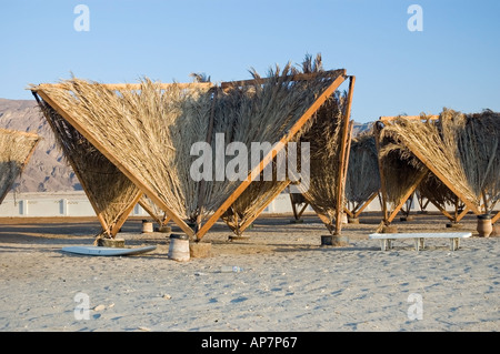 Preiswerte und bezahlbare Unterkunft am Strand zwischen Nuweiba und Taba, Golf von Aqaba, Rotes Meer. DSC 4784 Stockfoto