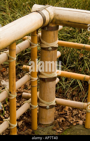 Detail der Bambus Zaun im japanischen Garten Stockfoto