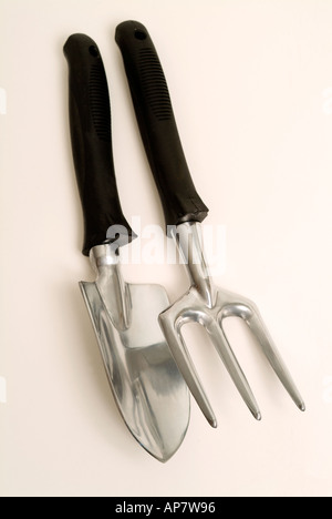 Garden fork and trowel Stockfoto