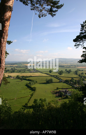 Blick vom Montgomery Castle, Powys Stockfoto