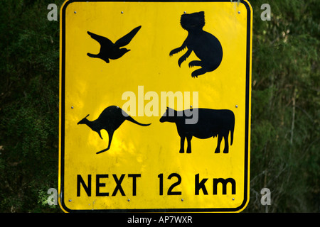 Schild, Great Otway National Park, Great Ocean Road, Victoria, Australien Stockfoto