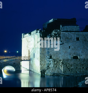 Burg am Ufer, Paphos, Zypern, Griechenland Stockfoto