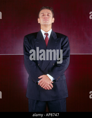 Nahaufnahme der Geschäftsmann mit geschlossenen Augen Stockfoto