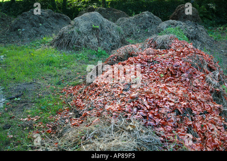 Komposthaufen Sie am unteren Rand ein englischer Garten Stockfoto