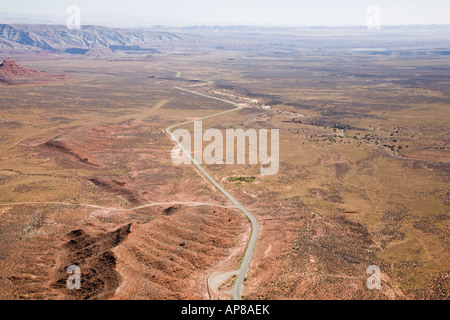 Tolle Aussicht von Moki Dugway ins Tal der Götter in Utah, USA Stockfoto