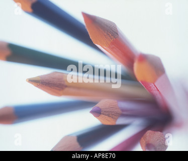 Nahaufnahme der Buntstifte Stockfoto