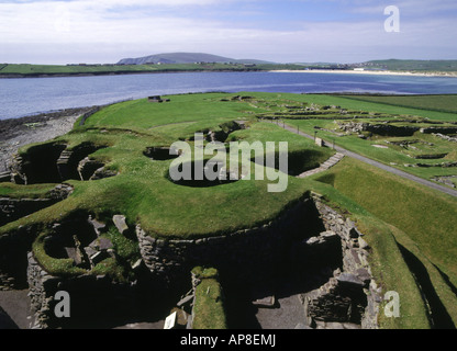 Dh JARLSHOF SHETLAND Schottland Jarlshof Eisenzeit Dorf Steuerhaus Ruinen Siedlung Stockfoto