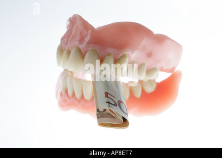 Satz von Zahnersatz, Zahnersatz. Symbolische Foto, Kosten für Zahnersatz Stockfoto