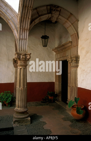 Haus der elf Innenhöfe, La Casa de los Einmal Patios, Stadt von Patzcuaro, Patzcuaro, Michoacán, Mexiko Stockfoto