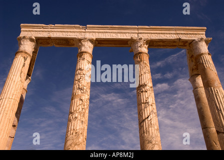 Abschnitt von der Theater-Leptis Magna-Libyen Stockfoto