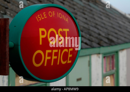 Melden Sie sich für Post Office, Isle of Iona, Schottland. Europa Stockfoto