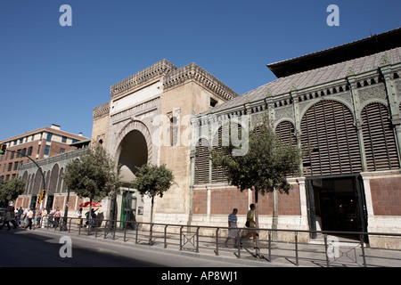 Eingang zum zentralen Markt in der alten Stadt Malaga Costa del Sol Spanien Andalusien Stockfoto