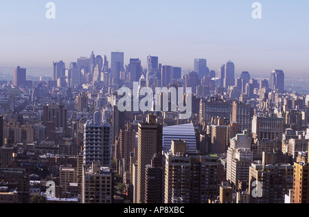 USA New York New York City NYC Post 911 von Midtown Manhattan Blick nach Süden auf Lower Manhattan Stockfoto