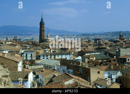 Vogelperspektive Blick auf Stadt, Calatayud, Zaragoza, Aragon, Spanien Stockfoto