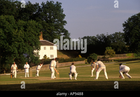 Dorf-Cricket-Spiel an Tilford Surrey. England HOMER SYKES Stockfoto