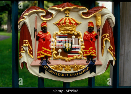 Tor, Iolani Palace, Stadt Honolulu, Insel Oahu, Hawaii Stockfoto