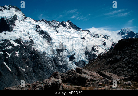 Mt Sefton vom Grat zur Mueller Hut Mt Cook National Park Südinsel Neuseeland Stockfoto