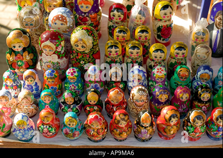 Matroschka Puppen am Marktstand in Vilnius Litauen Stockfoto