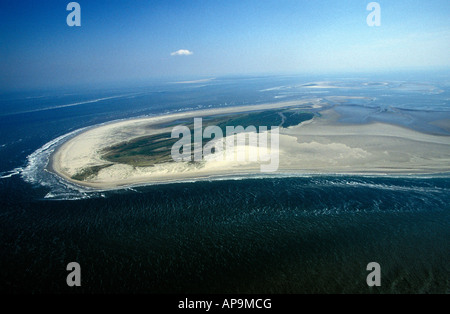 Luftaufnahme des Rottumerplaat Insel Stockfoto
