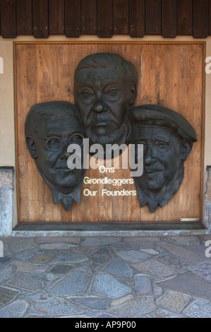 Skulptur der Gründerväter in Skukuza Restcamps im Krüger-Nationalpark Stockfoto