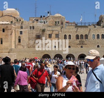 Touristen im berühmten Western Wall die Stadt Davids, Jerusalem Stockfoto