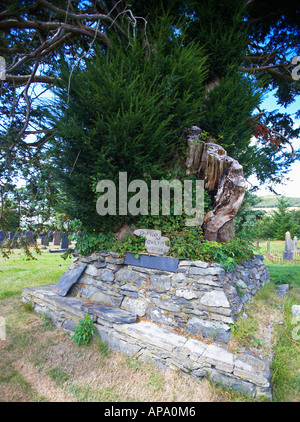 Denkmal für Dafydd ap Gwilym Strata Florida Abtei Pontrhydfendigaid Ceredigion West Wales, UK Stockfoto