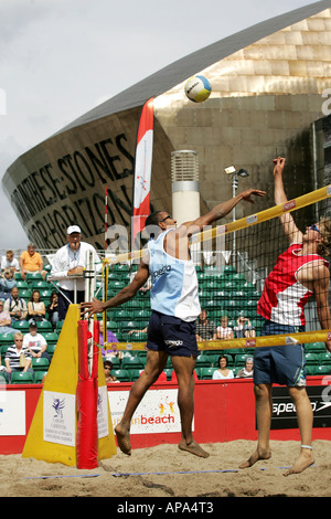 Speedo Urban Beach Tour Beach Volleyball Oval Becken Cardiff Bay South Wales, Australia Stockfoto