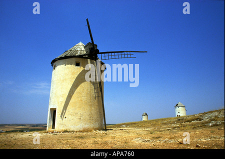 Spanien La Mancha. Mühle von Don Quixote Land. 2000 Die meisten spanischen Windmühlen, wie jene, die in der Don Quijote von Cervantes beschrieben. Stockfoto