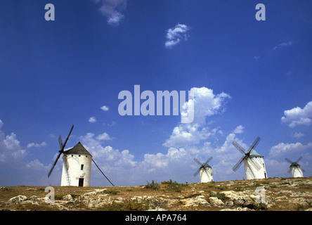 Spanien La Mancha. Mühle von Don Quixote Land. 2000 Die meisten spanischen Windmühlen, wie jene, die in der Don Quijote von Cervantes beschrieben. Stockfoto