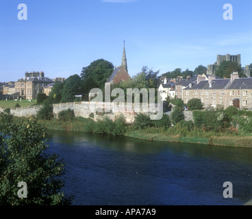 Fluss Tweed Kelso Scottish grenzt an Schottland Stockfoto