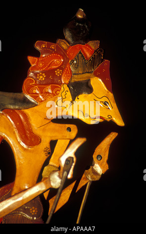 Wayang Kulit Schatten Leder Marionette aus Java, Indonesien Stockfoto