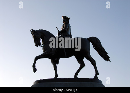 George Washington Statue Boston Public Garden in der silhouette Stockfoto