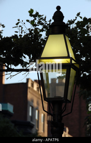 Gas-Licht in der Gegend Back Bay von Boston MA Stockfoto