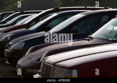 Autos parken in Oxford - Herbstmorgen Stockfoto