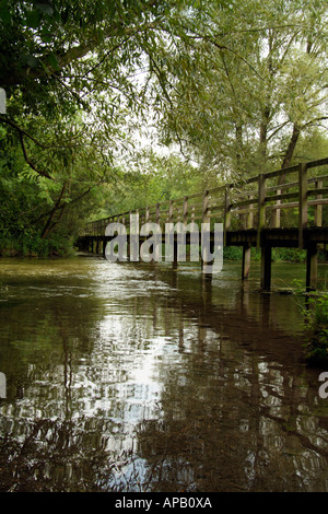 Brücke über den Fluss Test bei Wherwell südlichen Hampshire England UK Stockfoto