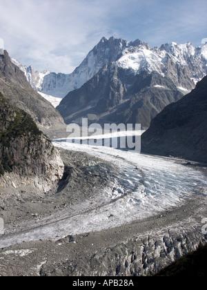 Mer de glace Gletscher in der Nähe von Chamonix Stockfoto