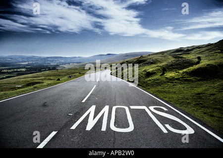 Eine Darstellung der langsame Anweisung Landschaft-Straße Stockfoto