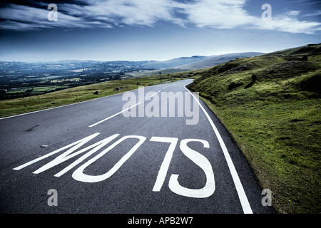 Eine Darstellung der langsame Anweisung Landschaft-Straße Stockfoto