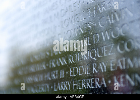 Namen auf den Vietnamkrieg Memorial Washington DC USA Stockfoto