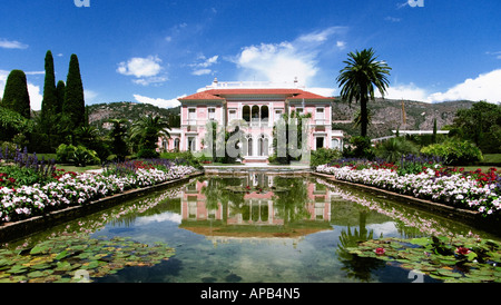 Garten Villa Ephrussi de Rothschild, St. Jean Cap Ferrat, Frankreich Stockfoto