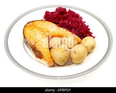 Gegrilltes Lachssteak Stockfoto