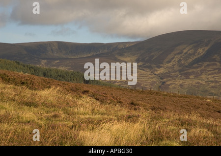 Corrie von The Minister s Straße zwischen Glen Prosen und Glen Clova Angus Glens Schottland gesehen Stockfoto